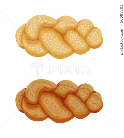 Braided bread bun icon 50095103