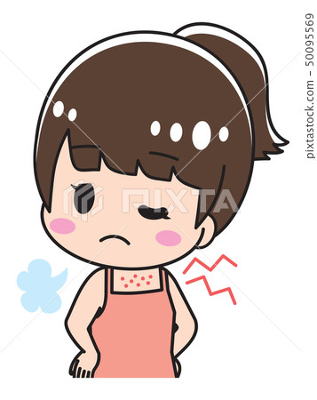 患有背部痤瘡的女人 50095569