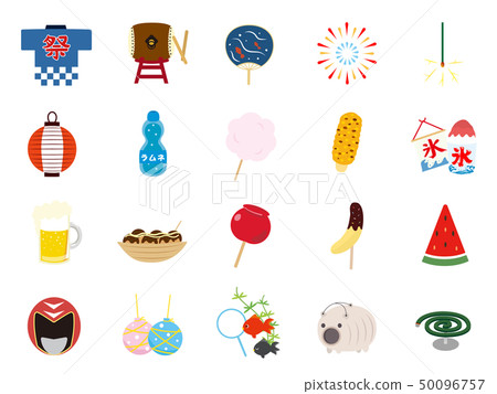 可愛的夏季節日的插圖素材集 50096757
