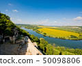 Beautiful view of nature. Blue sky, yelow field. 50098806