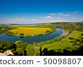Beautiful view of nature. Blue sky, yelow field. 50098807