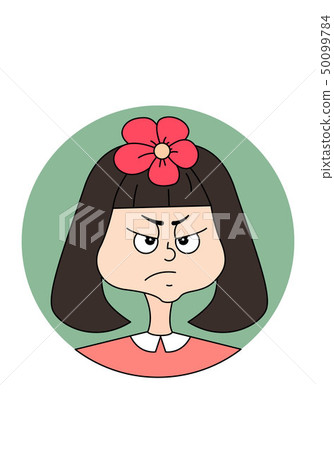 frustrated girl clipart face