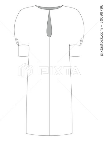 Fashion women technical sketch of dress in vector graphic 50099796