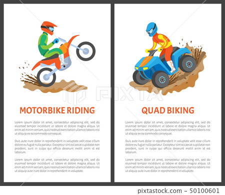 Man Driving on Motorcycle, Extreme Sport Vector 50100601