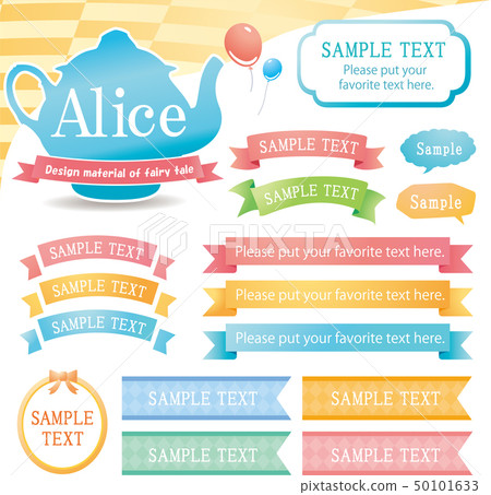Alice's design material-Ribbon frame-Speech bubble-Banner-Colorful-Pastel 50101633
