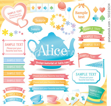Alice S Design Material Ribbon Frame Speech Stock