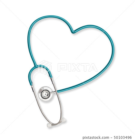 Isolated doctor stethoscope in heart shape green Isolated doctor stethoscope in heart shape green 50103496
