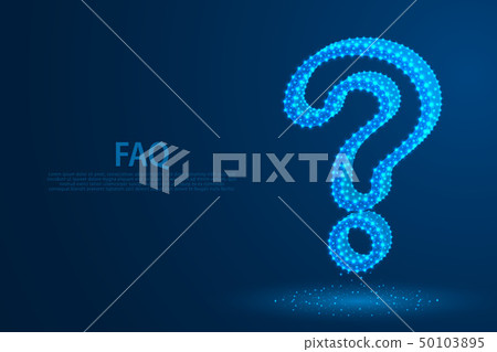 Question mark icon from lines blue background Question mark icon from lines blue background 50103895