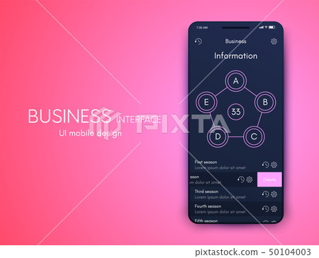 Mobile phone application for analytics. stock vector 50104003
