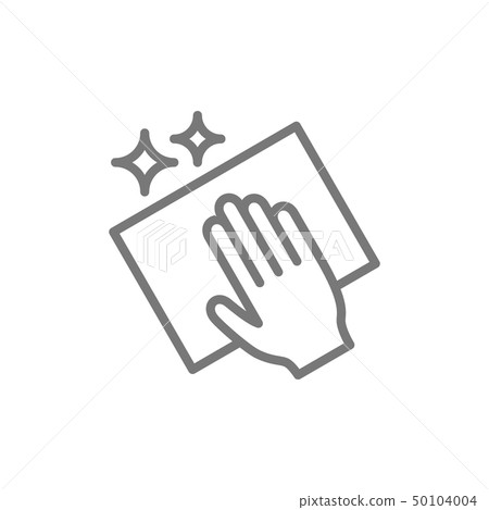 Cleaning with rag line icon. 50104004