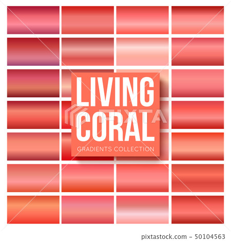Living coral gradients collection. Rectangular shaped backgrounds with color of the year 2019 50104563