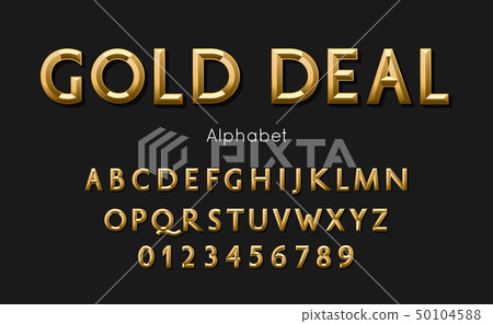Vector of modern gold deal alphabet and font Vector of modern gold deal alphabet and font 50104588