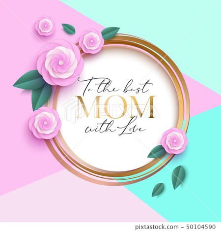Mothers day greeting cardwith beautiful paper flowers 50104590