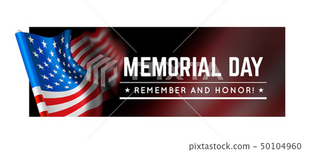 Memorial day vector illustration with waving flag of united states of america Memorial day vector illustration with waving flag of united states of america 50104960