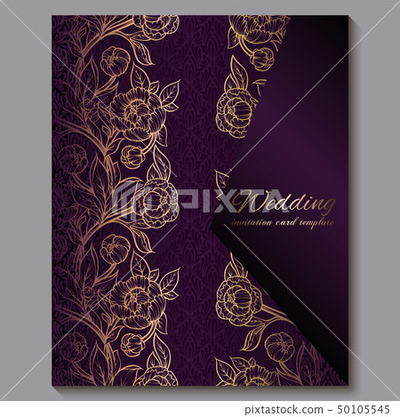 Exquisite royal purple luxury wedding invitation, Exquisite royal purple luxury wedding invitation, 50105545