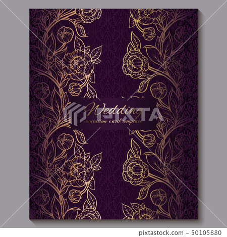 Exquisite royal purple luxury wedding invitation, 50105880