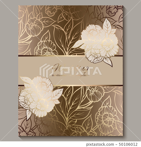 Exquisite royal luxury wedding invitation, gold 50106012