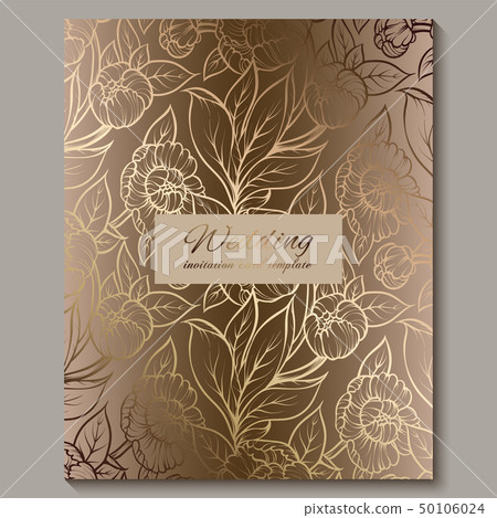 Exquisite royal luxury wedding invitation, gold 50106024