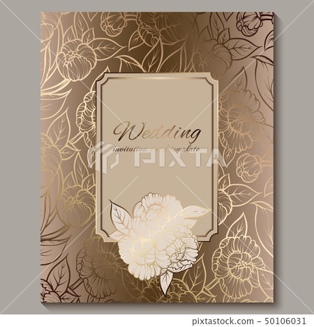 Exquisite royal luxury wedding invitation, gold 50106031