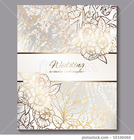 Exquisite royal luxury wedding invitation, gold on 50106060
