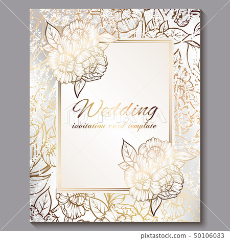 Exquisite royal luxury wedding invitation, gold on 50106083