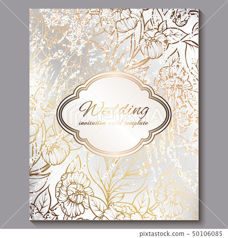 Exquisite royal luxury wedding invitation, gold on 50106085