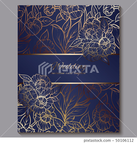 Exquisite royal luxury wedding invitation, gold on 50106112