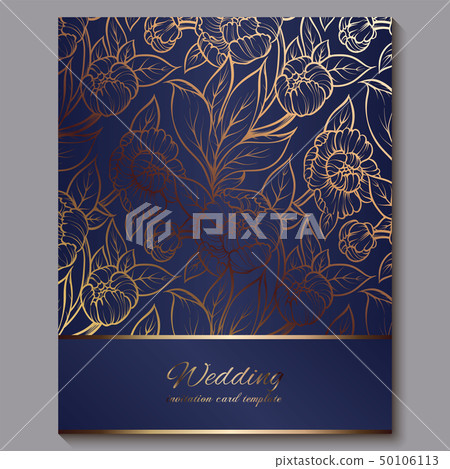 Exquisite royal luxury wedding invitation, gold on 50106113