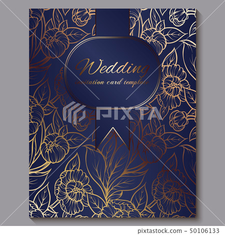 Exquisite royal luxury wedding invitation, gold on 50106133