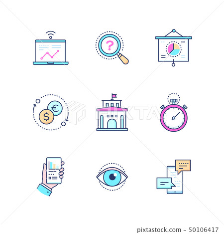 Business concepts - set of line design style icons 50106417
