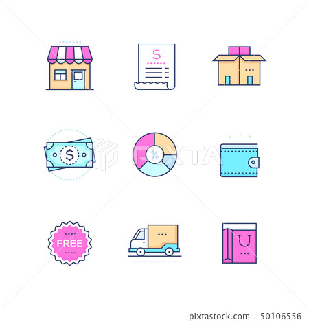 Shopping - modern line design style icons set 50106556