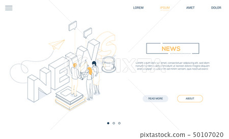 News concept - line design style isometric web banner 50107020