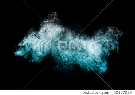 Cosmetic brush with blue cosmetic powder spreading 50107059