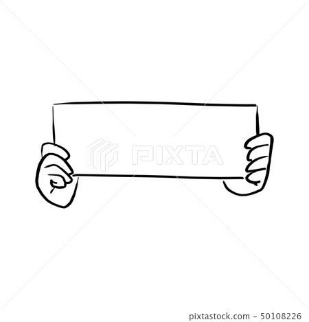 hand holding blank paper sign vector illustration hand holding blank paper sign vector illustration 50108226