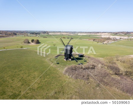 Aerial View of Historic Danish Windmill 50109063