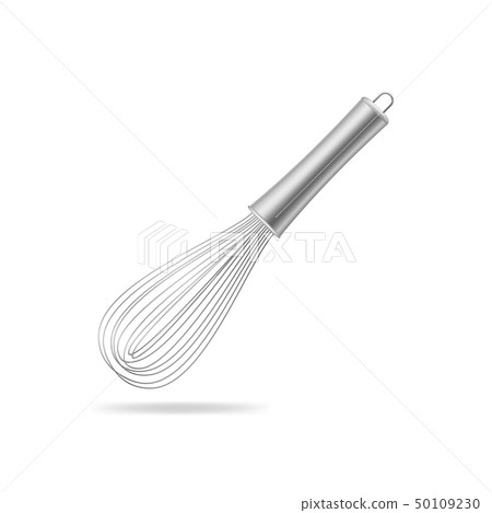 Realistic 3d Detailed Metal Wire Stainless Balloon Whisk. Vector 50109230