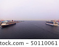 We see two large passenger ships from Skywalk 50110061