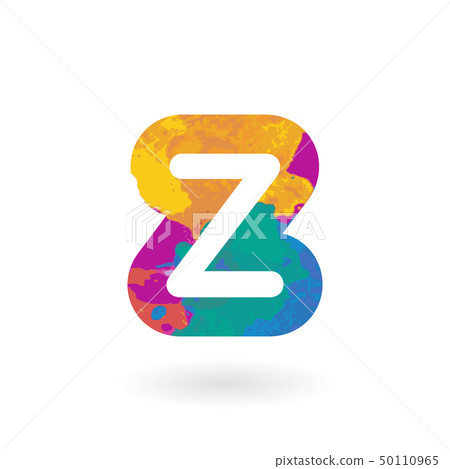 Colorful vector letter with watercolor pattern 50110965