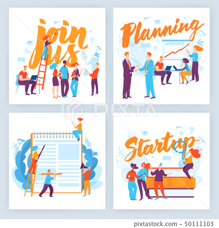 Set of four vector business concept slide designs - Stock Illustration ...