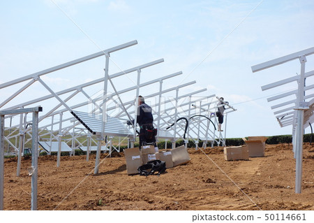 Solar power plant construction site 50114661