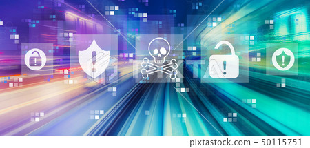 Virus and scam theme with high speed motion blur 50115751