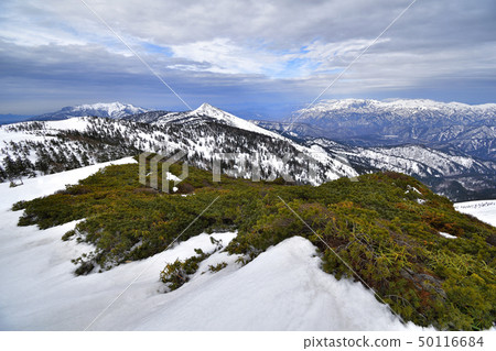 Snowy season [Spring] Tosegawa mountain range and Mt. 50116684