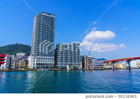 Nagasaki Port Nagasaki Prefectural Office and Asahi Ohashi [Nagasaki City] 50116963