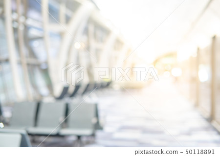 Abstract blur airport terminal hall background 50118891