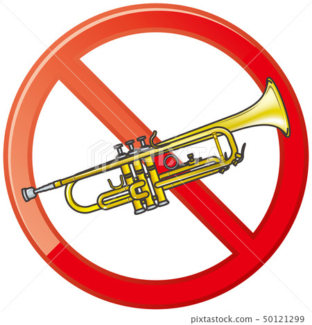 Musical instrument prohibition mark - Stock Illustration [50121299] - PIXTA