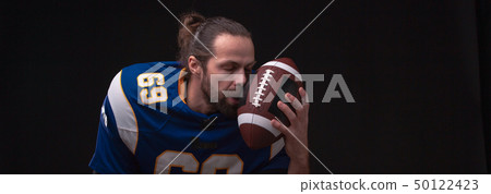 Close up portrait of American Football Player 50122423