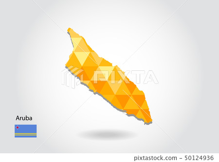 Geometric polygonal style vector map 50124936