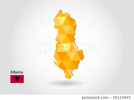 Geometric polygonal style vector map 50124945