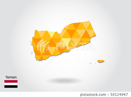 Geometric polygonal style vector map 50124947