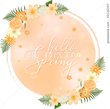 Spring poster with orange flowers 50126347